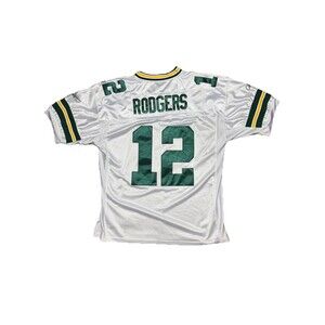 Reebok Aaron Rodgers Jersey White Mens Size 52 Green Bay Packers NFL Football